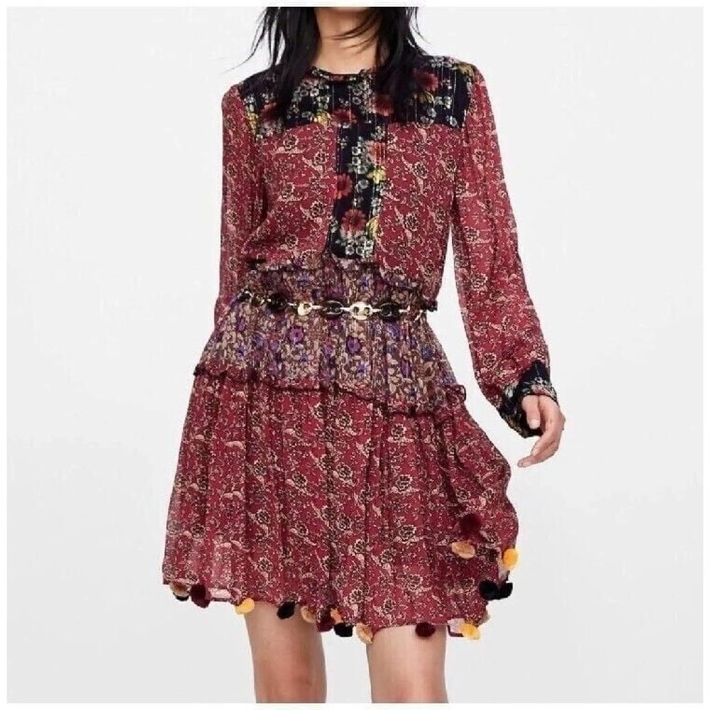 Zara Floral Long Sleeve Dress